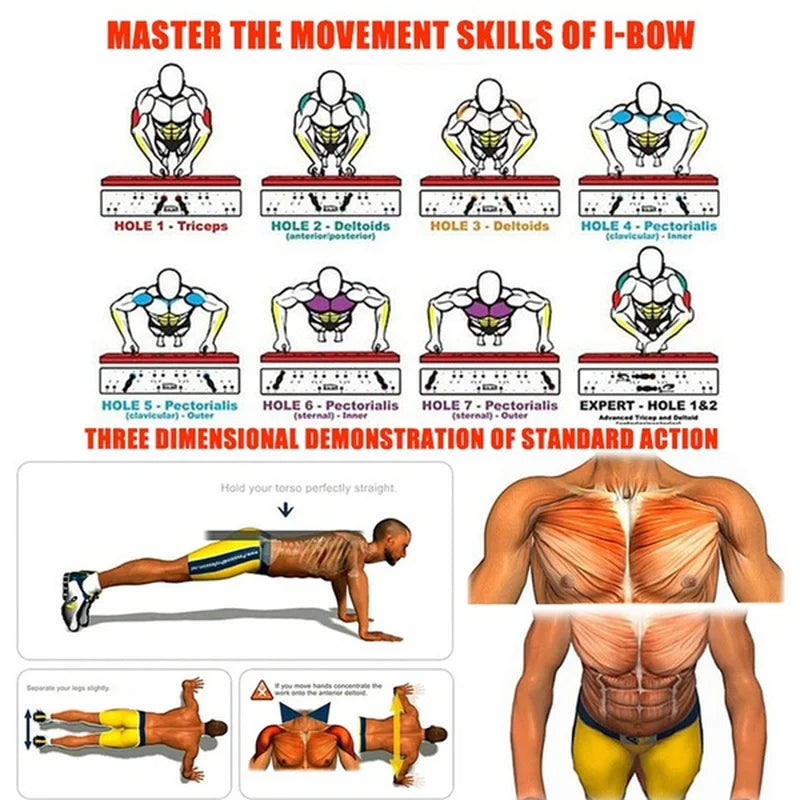 Portable Foldable Push-Up Board Set with Handles – Multi-Function Fitness Training Equipment