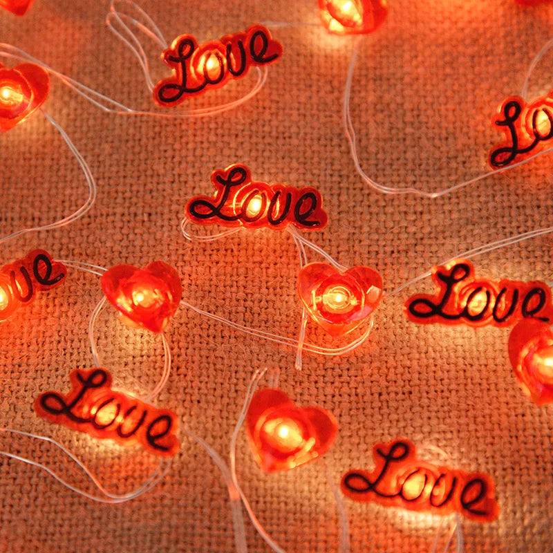 2m Red Heart LED String Lights – Decorative Fairy Light Garland for Valentine’s Day, Weddings, and Home Decor