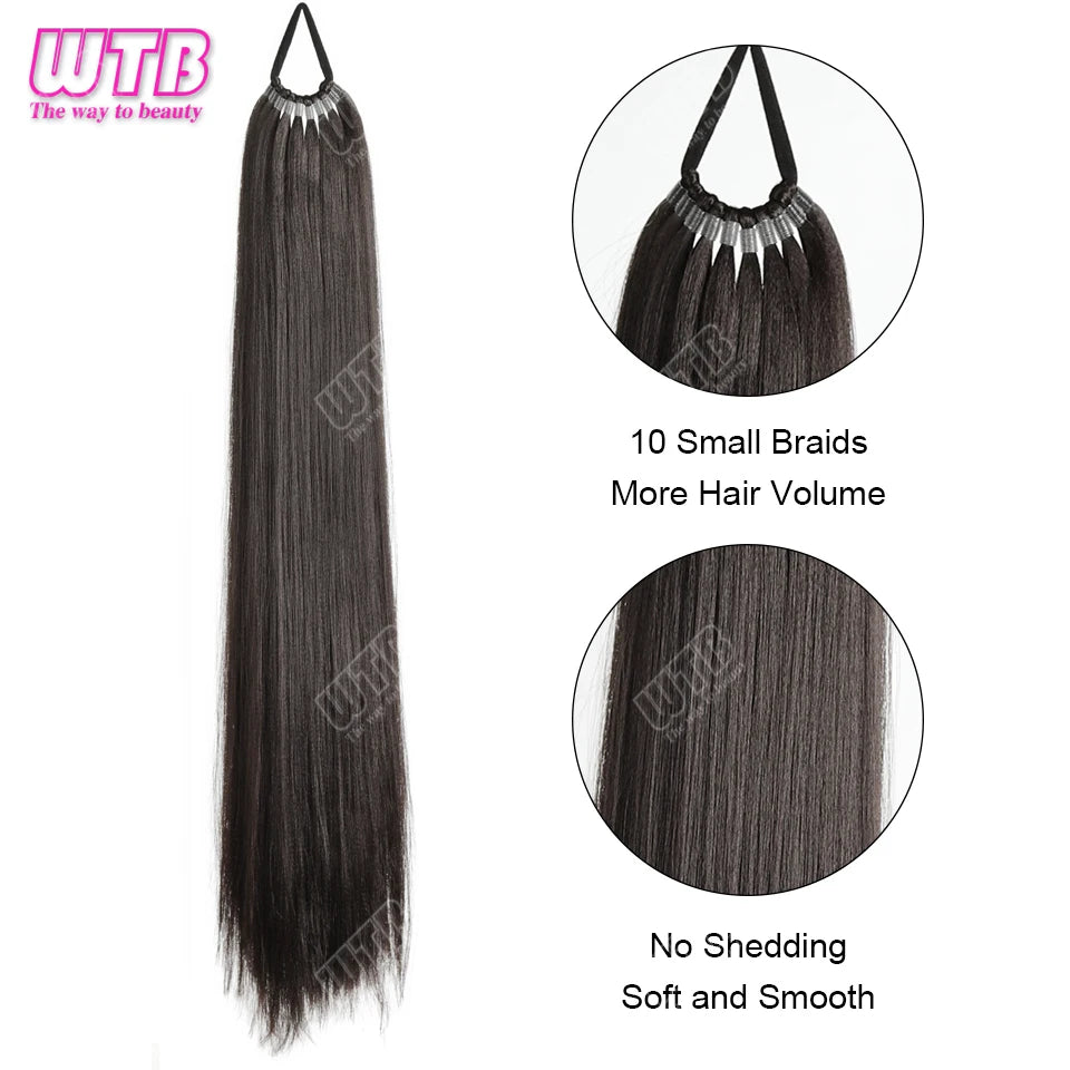 24-Inch Synthetic Braided Wig – Corn Perm Curly Ponytail, Lightweight & Natural Look for Daily Wear