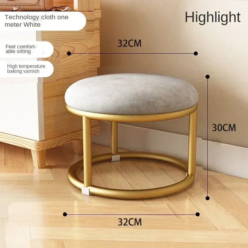 Small, Stackable, Round Household, Light Luxury and Modern, Simple, Living Room, Sofa Low Stool, Shoe  Door,  Changing