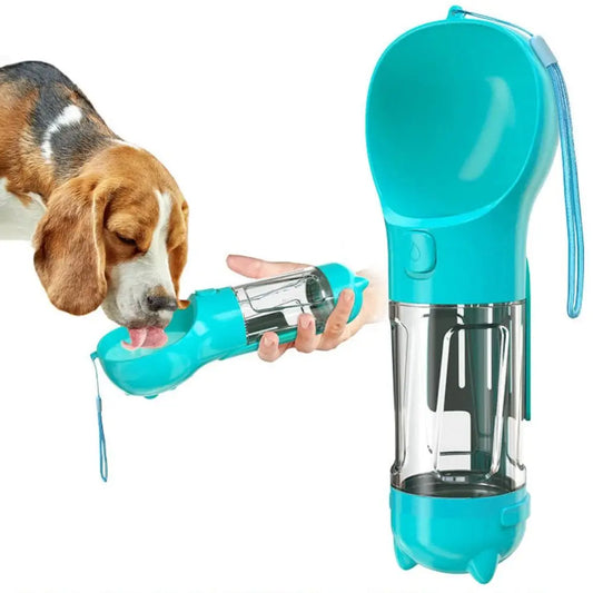 300/500ml 3-in-1 Leak-Proof Pet Water & Food Dispenser with Trash Bag Box and Shovel – Portable Dog Water Bottle and Food Feeder for Puppies and Dogs