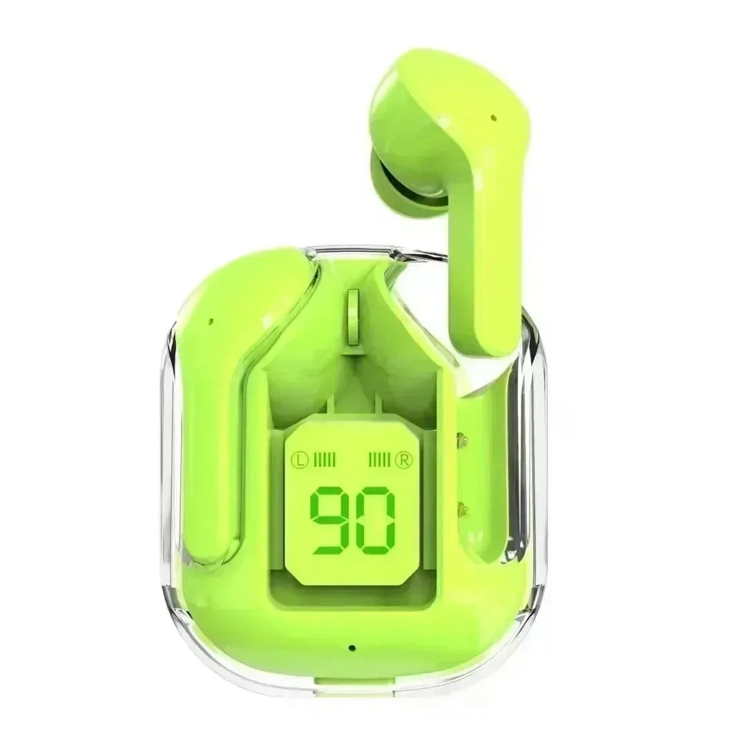 T2 Bluetooth 5.0 Wireless Earbuds, HiFi Stereo Sound, Transparent Case, LED Power Display Headphones