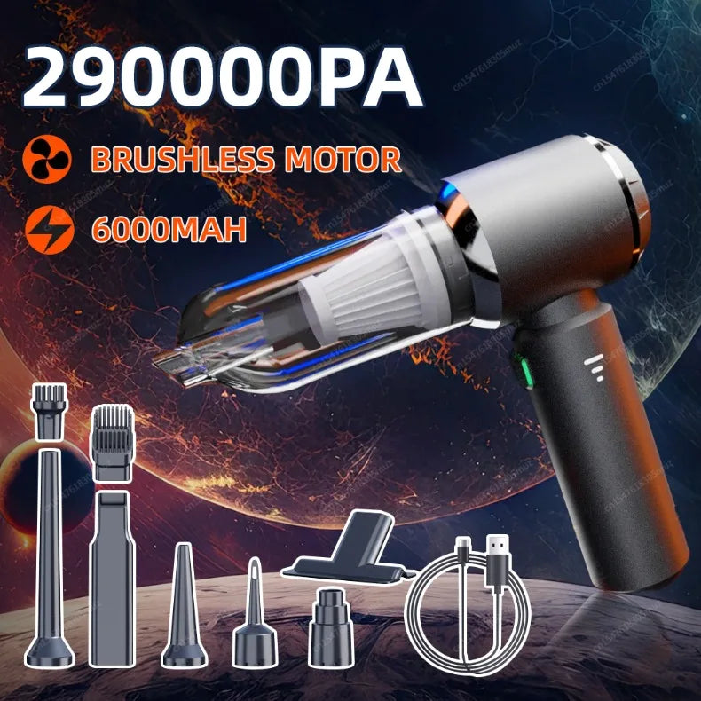 Portable Cordless Car Vacuum Cleaner – High Power Brushless Motor Handheld Vacuum & Air Duster