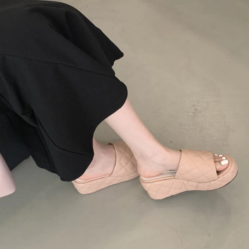 Women's Wedge Heel Slippers – Casual Summer Platform Sandals