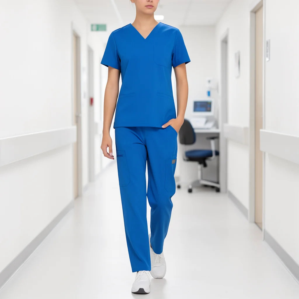 Medical Scrubs Set – V-Neck Top & Pants for Men and Women