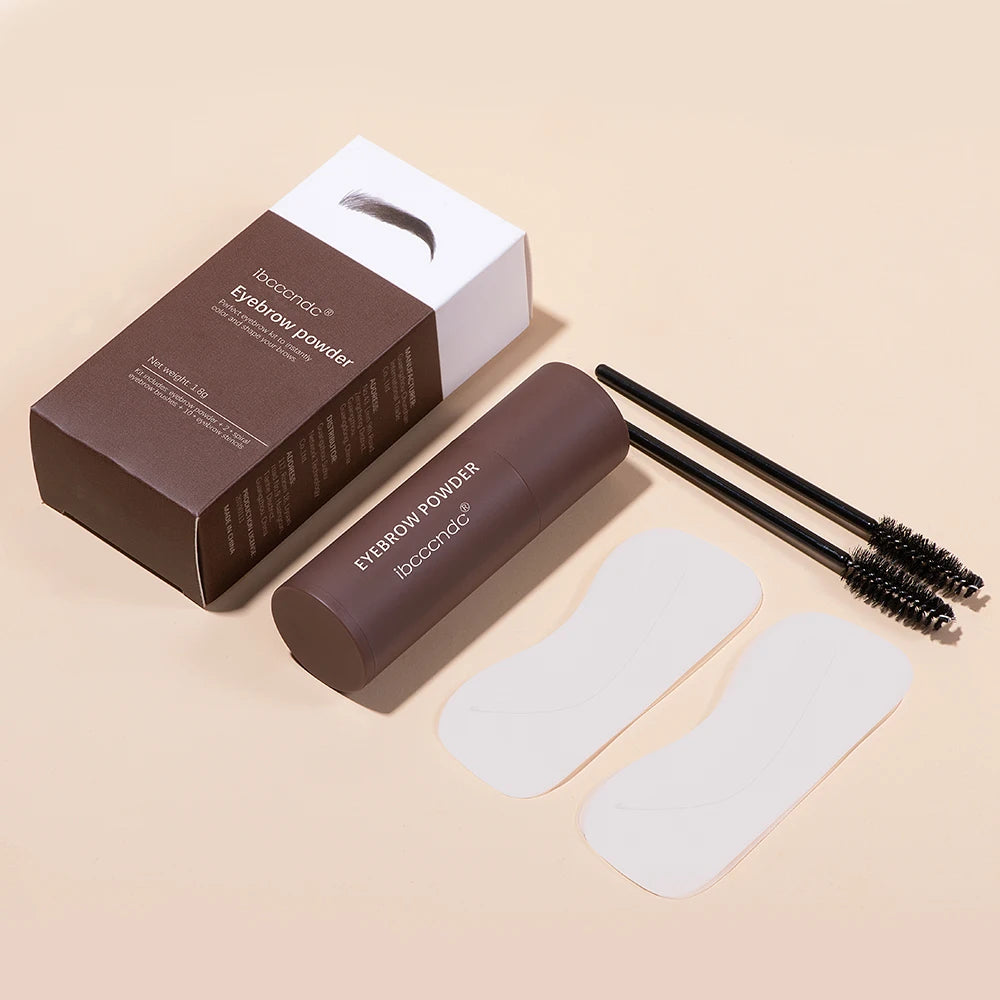 ibcccndc Eyebrow Stamp Powder Kit with 10 Stencils and 2 Brushes