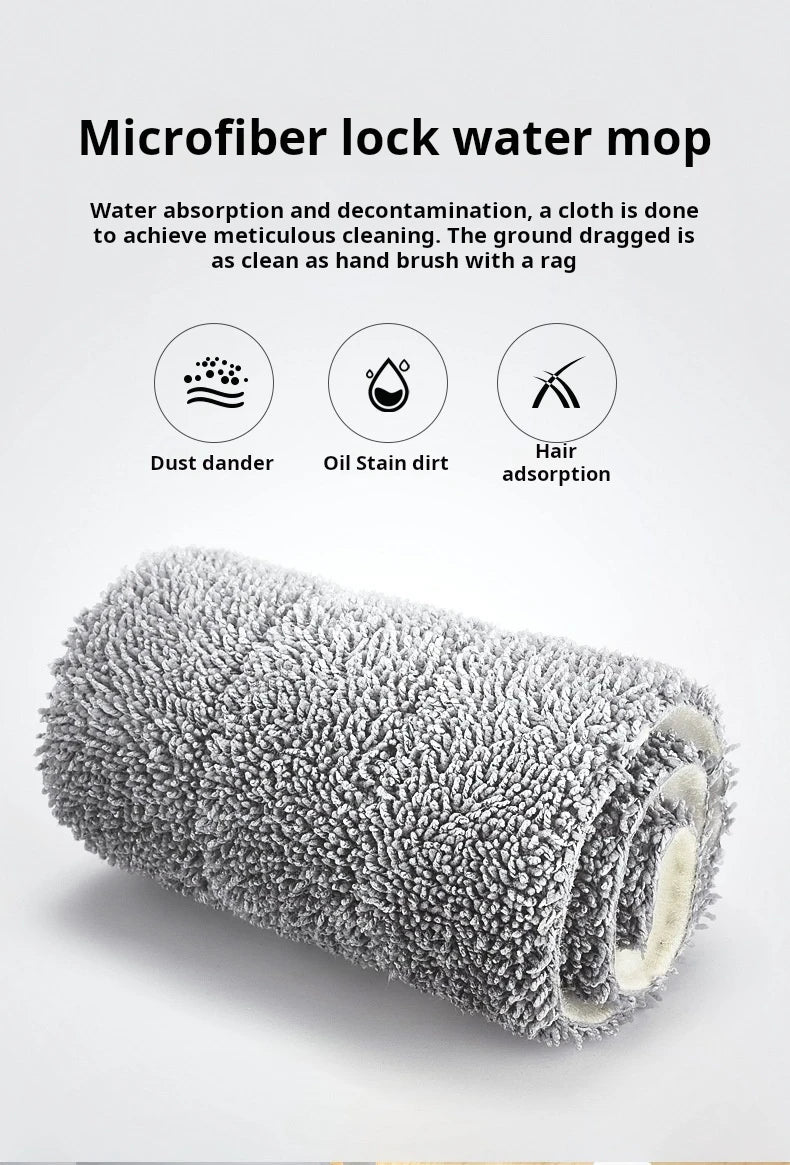38 cm Microfibre Flat Mop and Folding Bucket Set with 360° Rotating Head