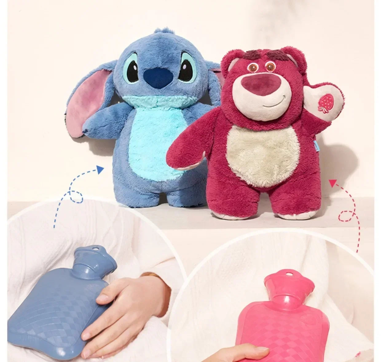 Large Plush Hot Water Bottle Cover – Kawaii Cartoon Character Design
