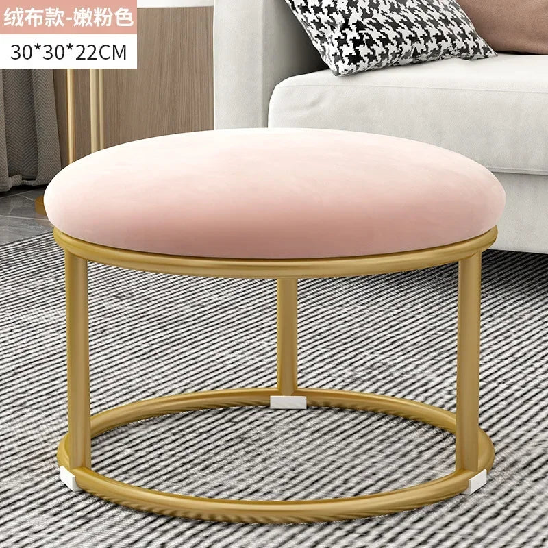 Seating Living Room Fabric Craft Shoe Changing Stool Home Doorway Sofa Stool Oval Rest Stool