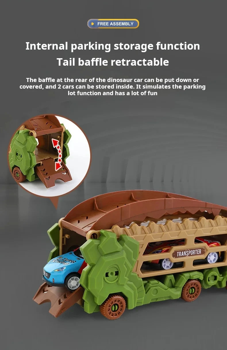 Transforming Vehicle Toy with Foldable Race Track