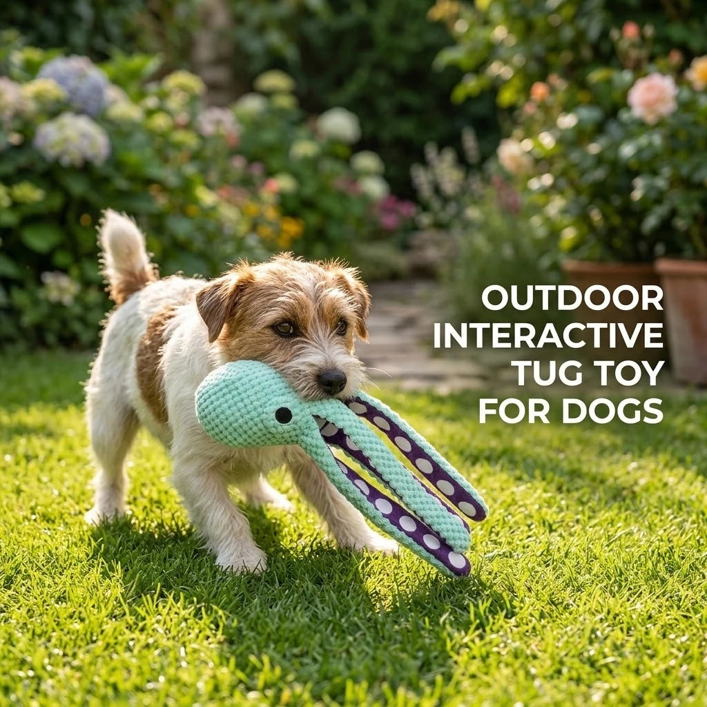 Plush Pet Chew Toy with Octopus and Food Designs