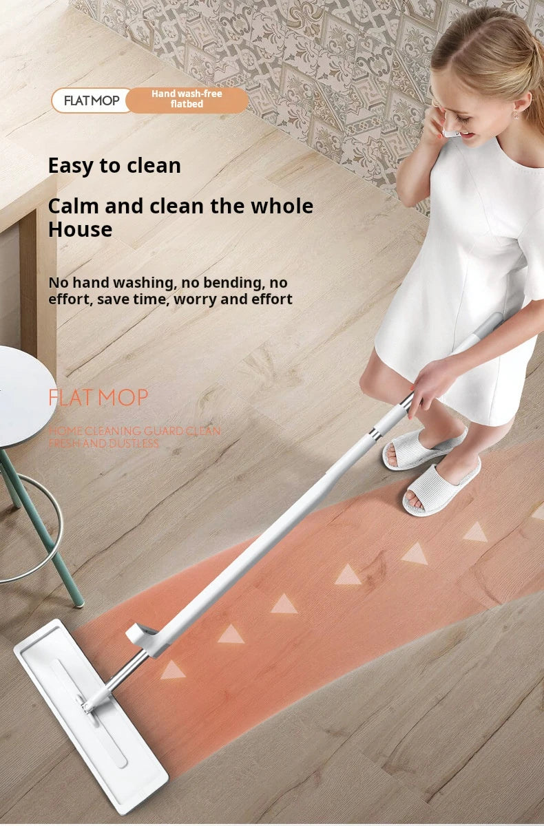 38 cm Microfibre Flat Mop and Folding Bucket Set with 360° Rotating Head