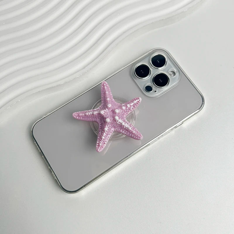 Resin Starfish Phone Grip Stand with MagSafe Magnetic or Adhesive Base