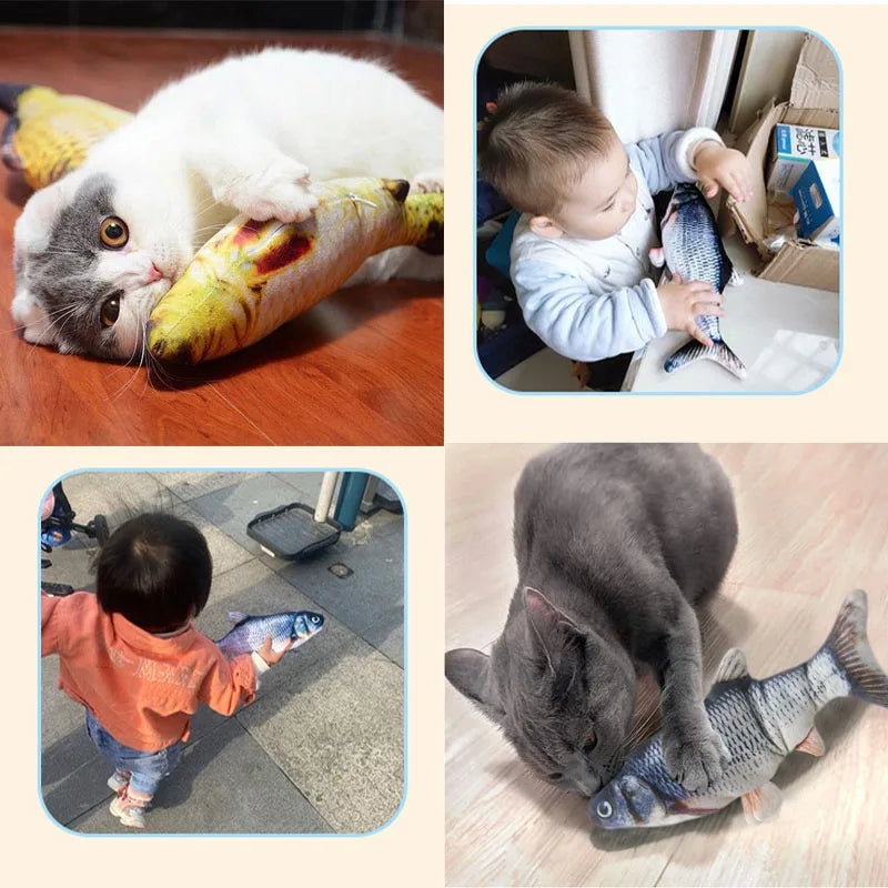 Interactive Electric Fish Cat Toy with USB Rechargeable Motion for Chewing, Playing & Entertainment