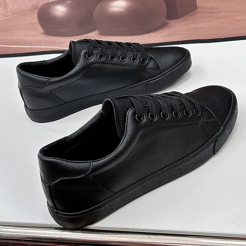 Men’s Black Casual Sneakers – Soft Comfortable Street Style Shoes