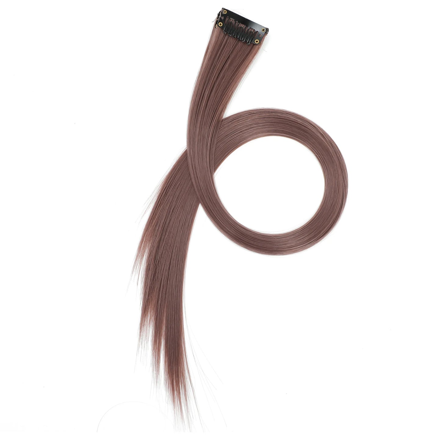 22-Inch Straight Clip-In Synthetic Hair Extensions – Colorful Highlight Hairpiece