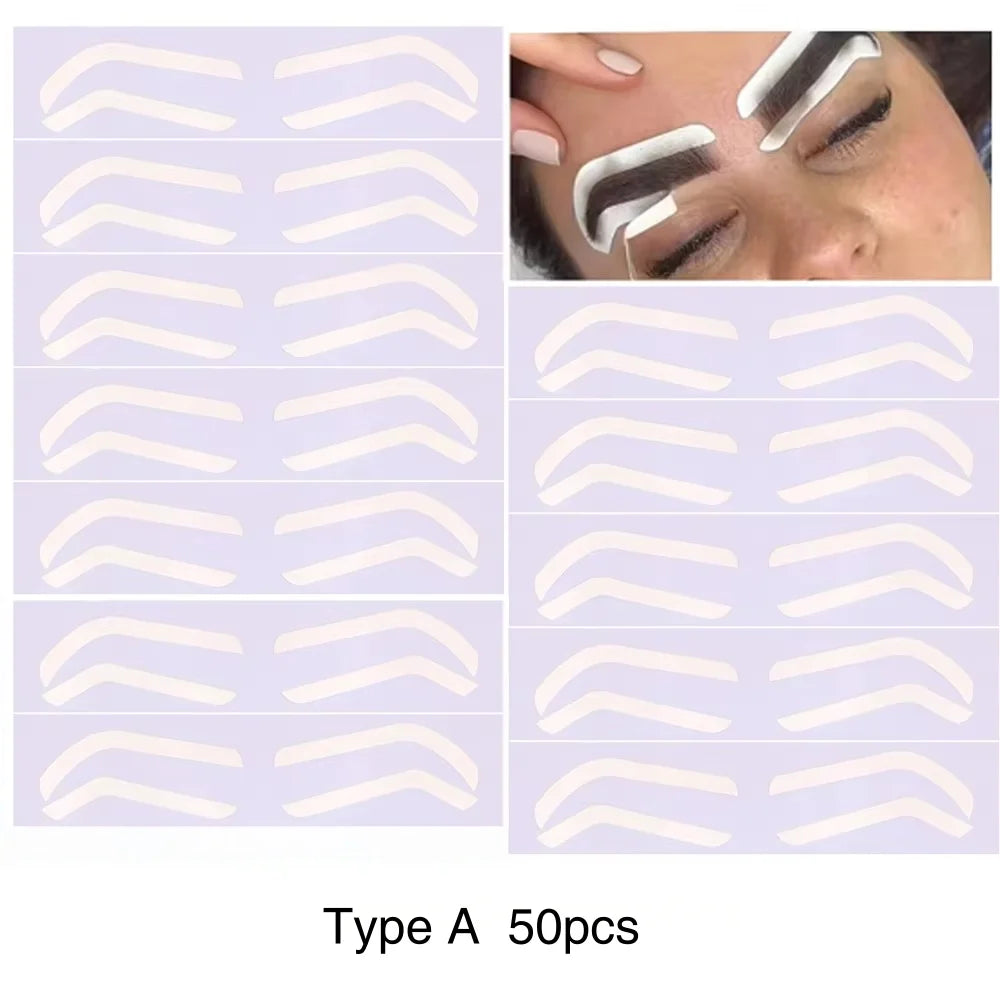 20/50pcs Disposable Eyebrow Design Stencil Airbrush Auxiliary Sticker for Eyebrow Tint Elegant Brows Shaping