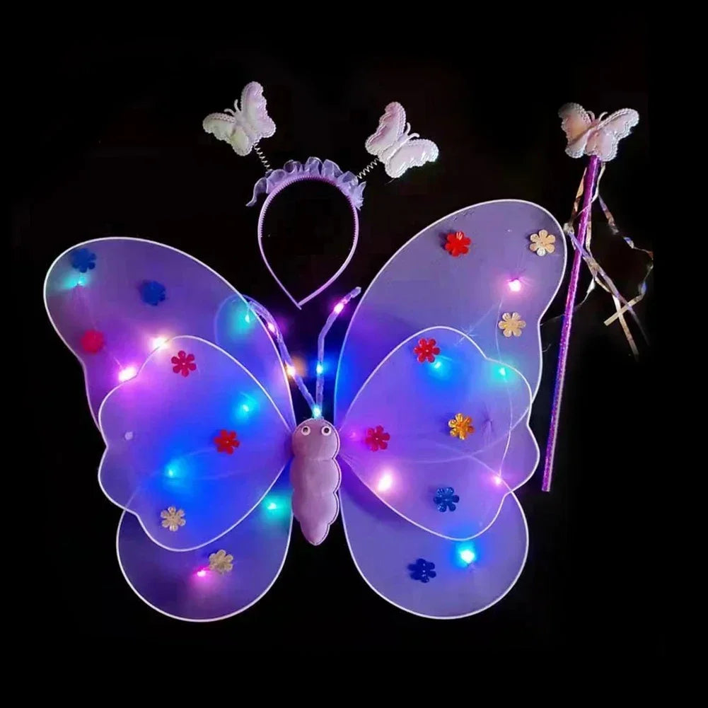 LED Glowing Butterfly Wings Costume Set for Girls