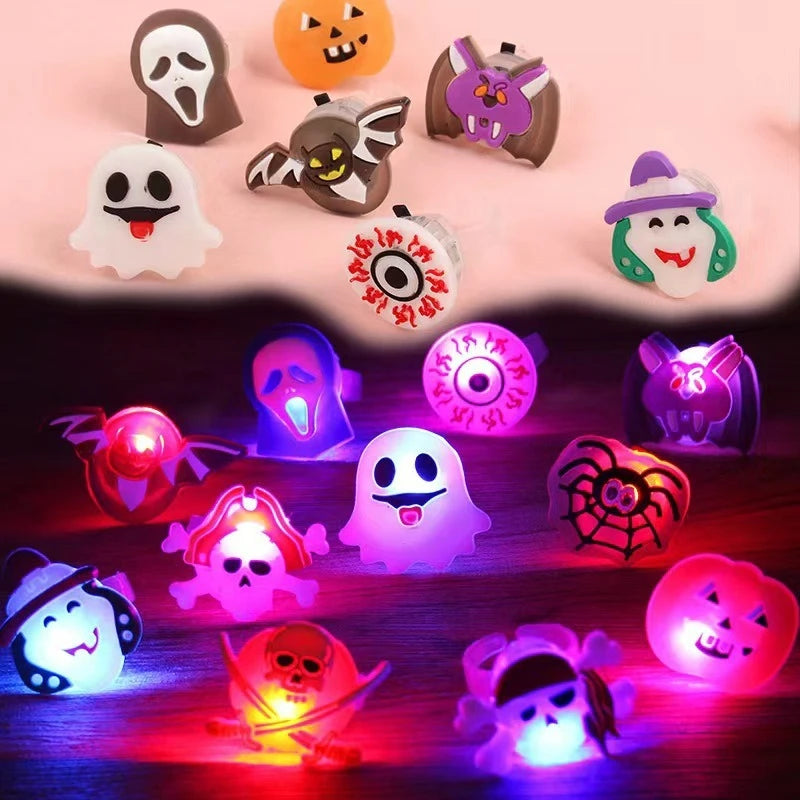 Halloween LED Flashing Rings Party Pack