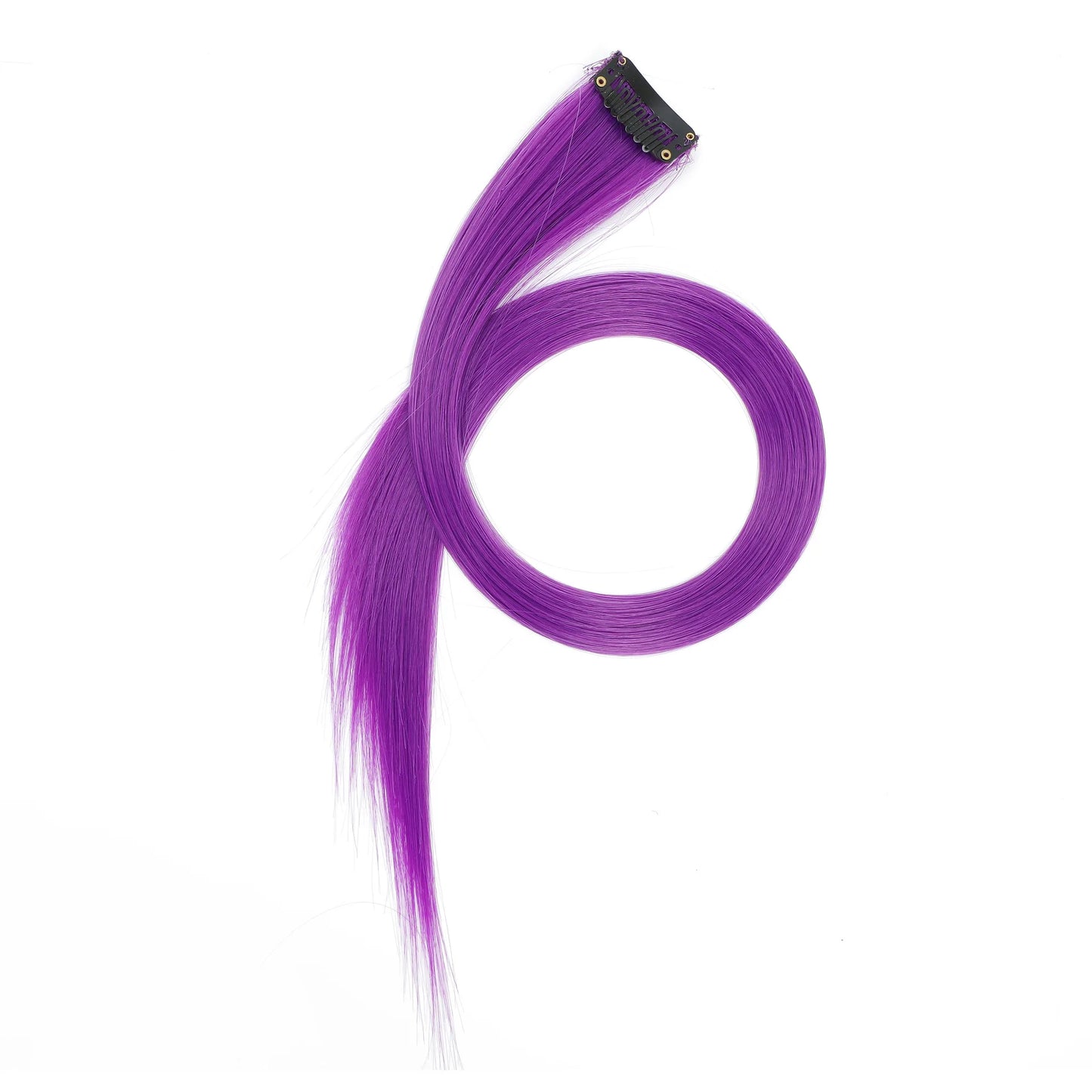 22-Inch Straight Clip-In Synthetic Hair Extensions – Colorful Highlight Hairpiece