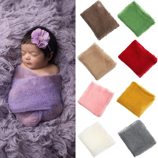 Stretch Baby Photography Props Blanket  Organic Cotton Soft Newborn Photo Wraps 40*60cm