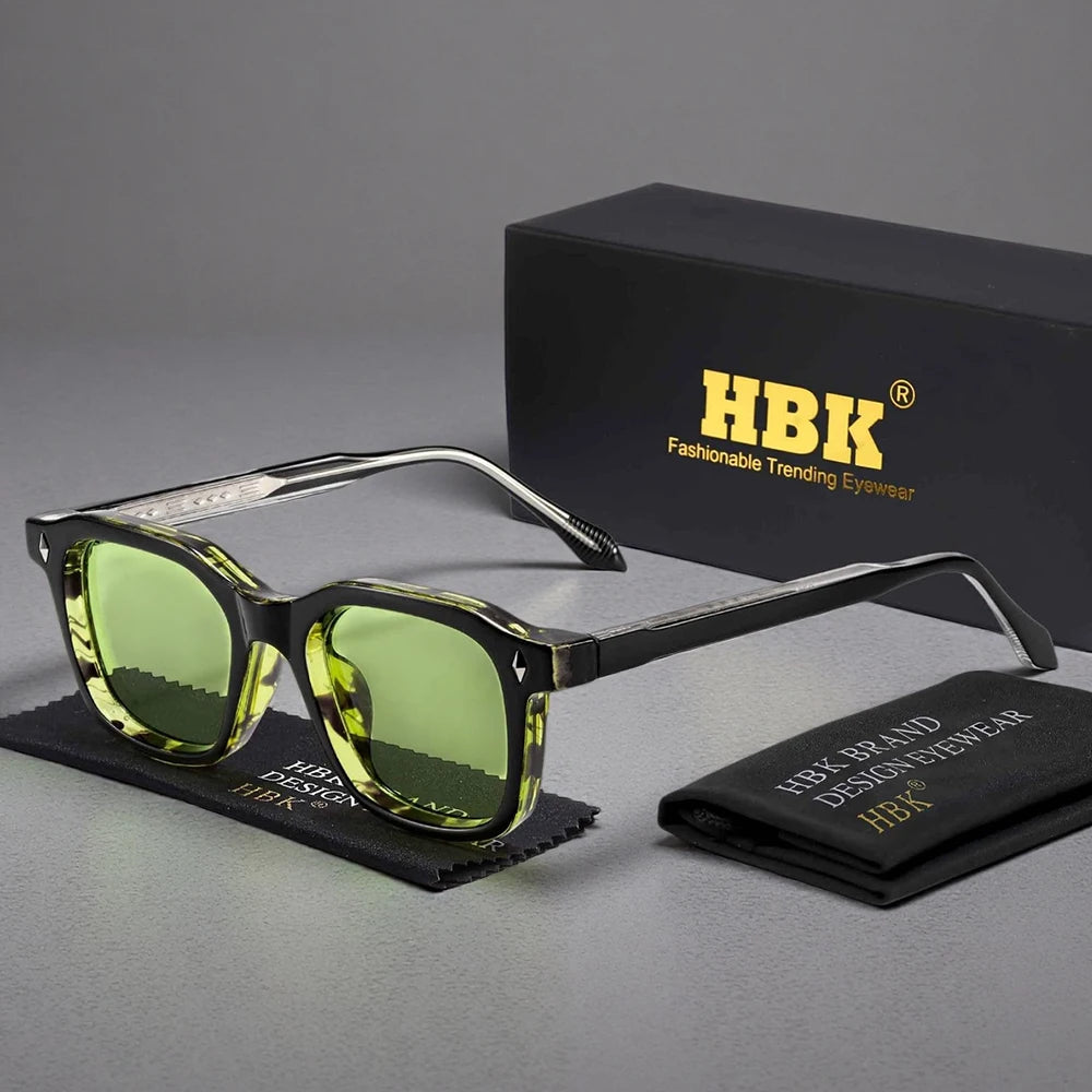 Square UV400 Sunglasses with Vintage Temple Tips — Unisex Fashion Eyewear