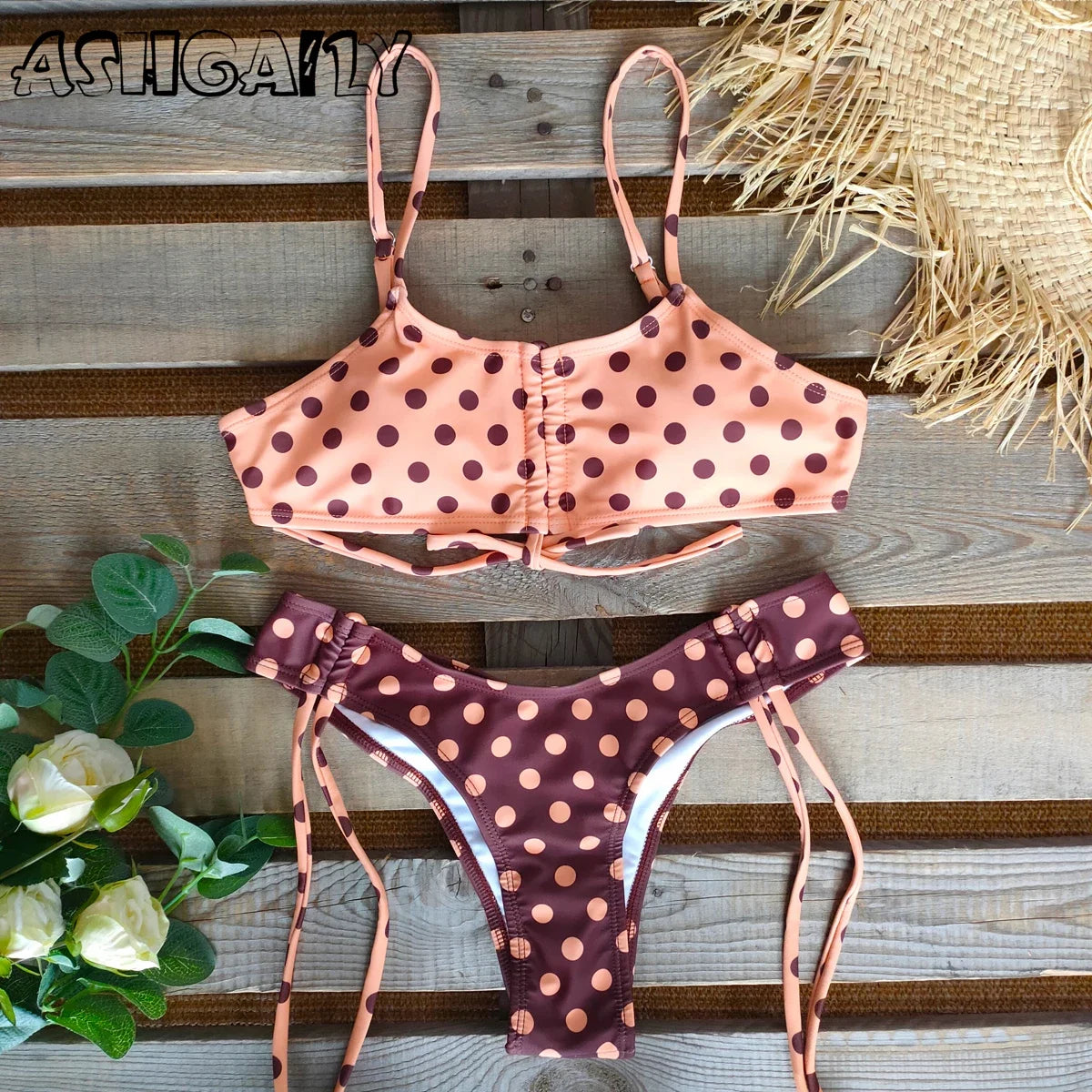 Women’s Printed Bikini Set – Halter Backless Swimwear, Beachwear, Biquini