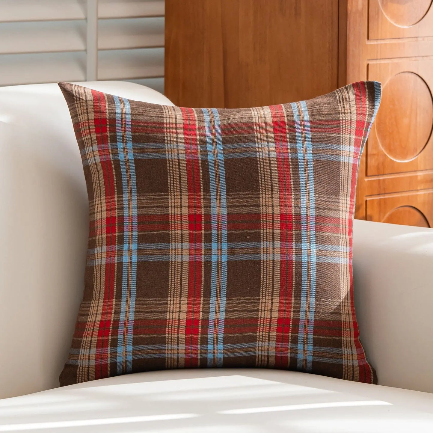 Christmas Plaid Throw Pillow Covers – Tartan Decorative Cushion Cases for Home Décor