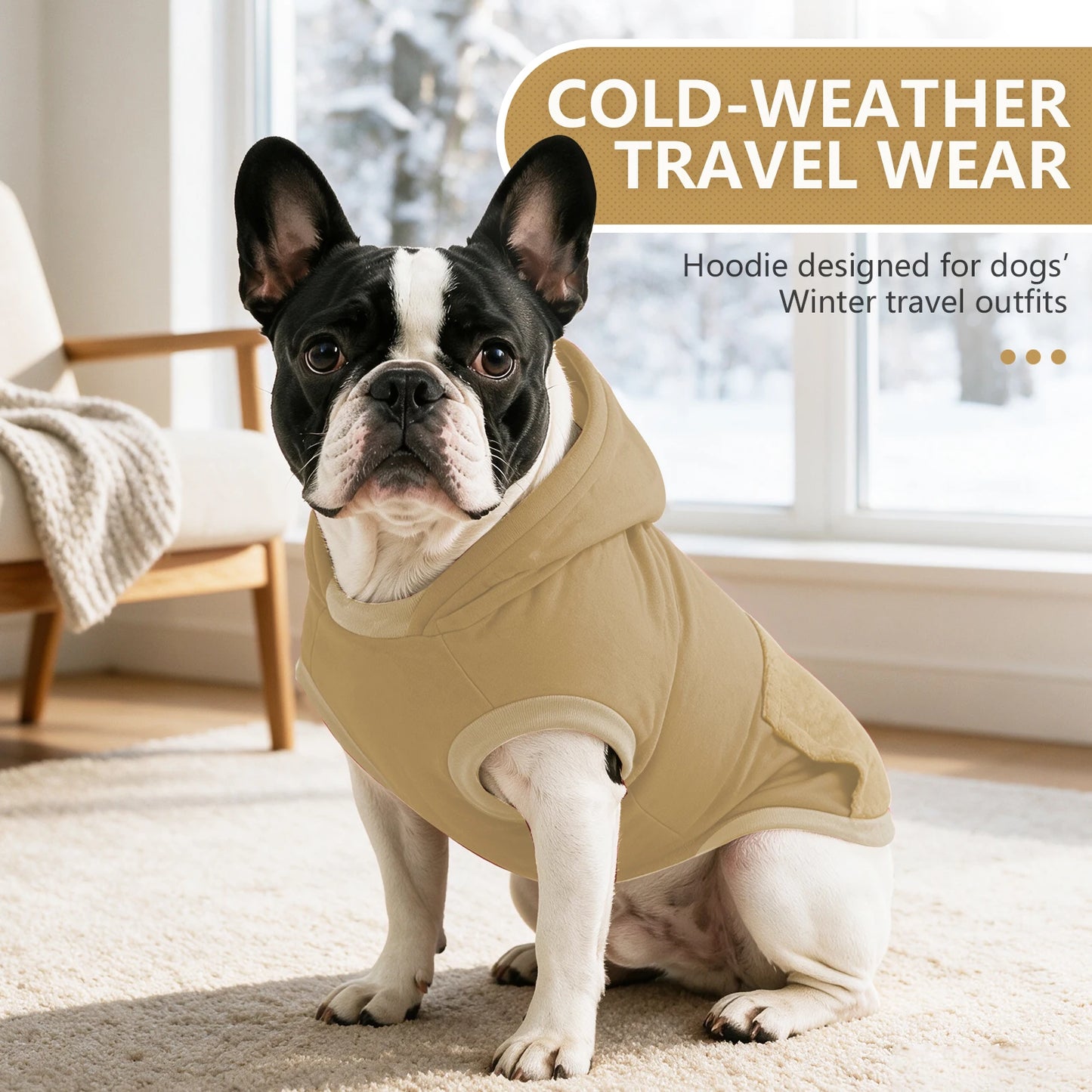 Christmas Sleeveless Dog Hoodie — Warm Pet Sweatshirt for Small to Large Dogs