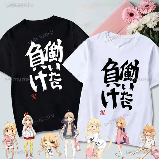 Anzu Futaba Version T-Shirt 2025 New Kawaii Anime Cotton T-shirt Tees for Men Funny cartoon Otaku T-shirt