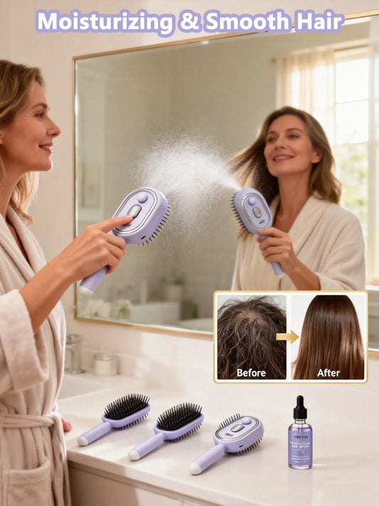 Plastic Hair Brush with Spray Feature