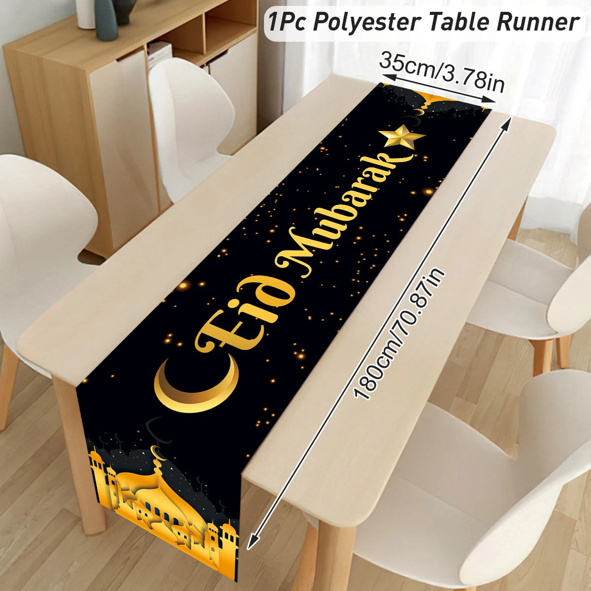 Ramadan Decoration Table Runner EID Mubarak Decor 2025  Home Tablecloth Ramadan Kareem Islamic Muslim Party Eid Al-Fitr Gifts