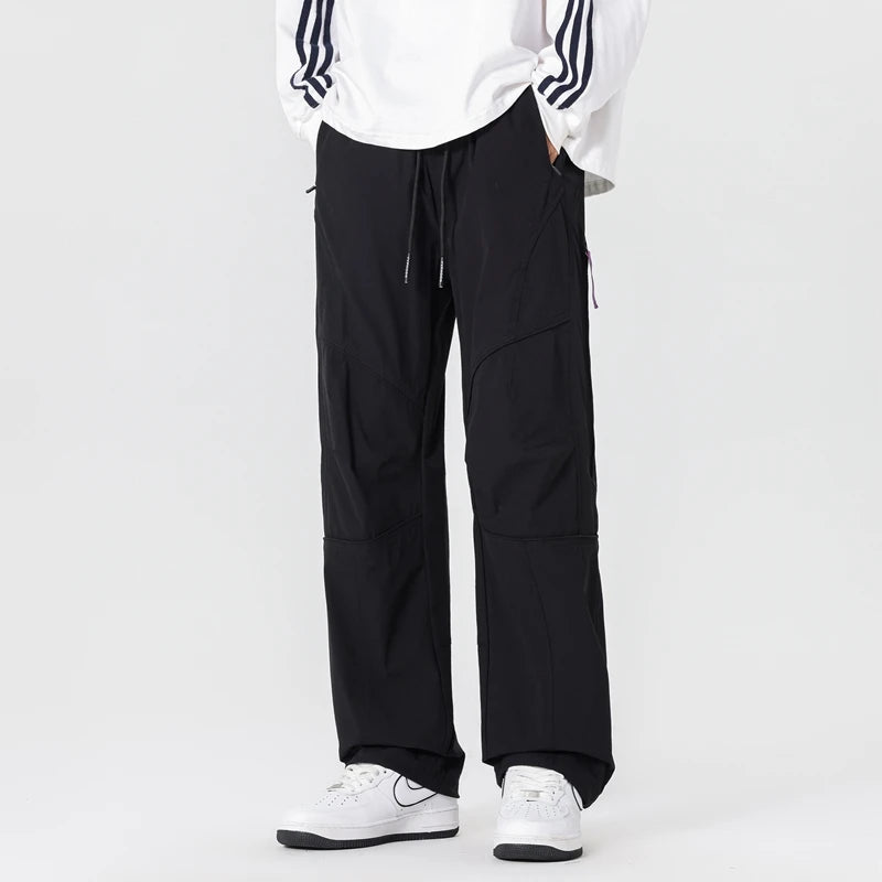Men’s Casual Pants Loose Fit Straight Leg – Water-Resistant Everyday Trousers Spring Fashion