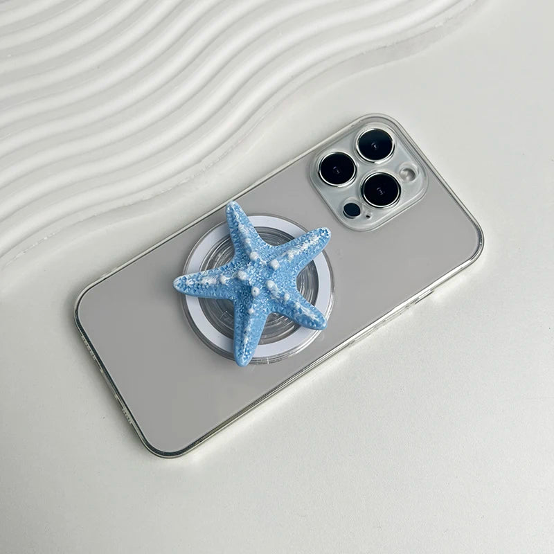 Resin Starfish Phone Grip Stand with MagSafe Magnetic or Adhesive Base