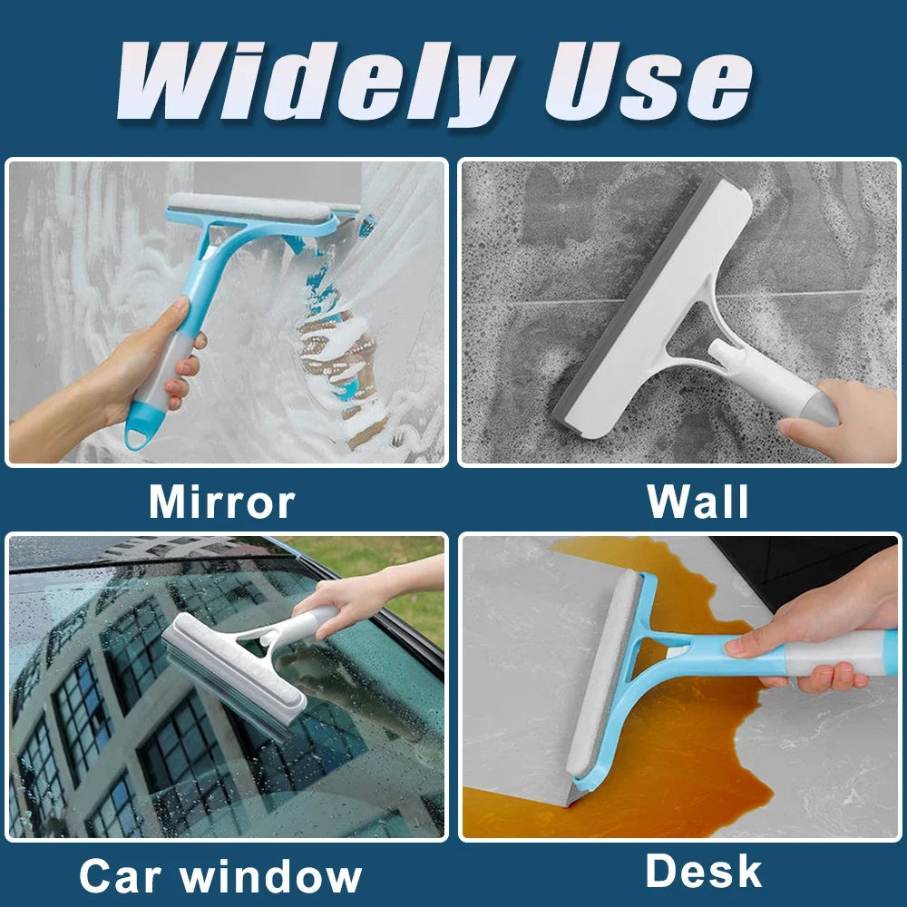 3-in-1 Window Cleaning Tool – Spray Bottle, Microfiber Scrubber & Squeegee for Glass, Mirrors & Cars | Multi-Purpose Household Cleaner