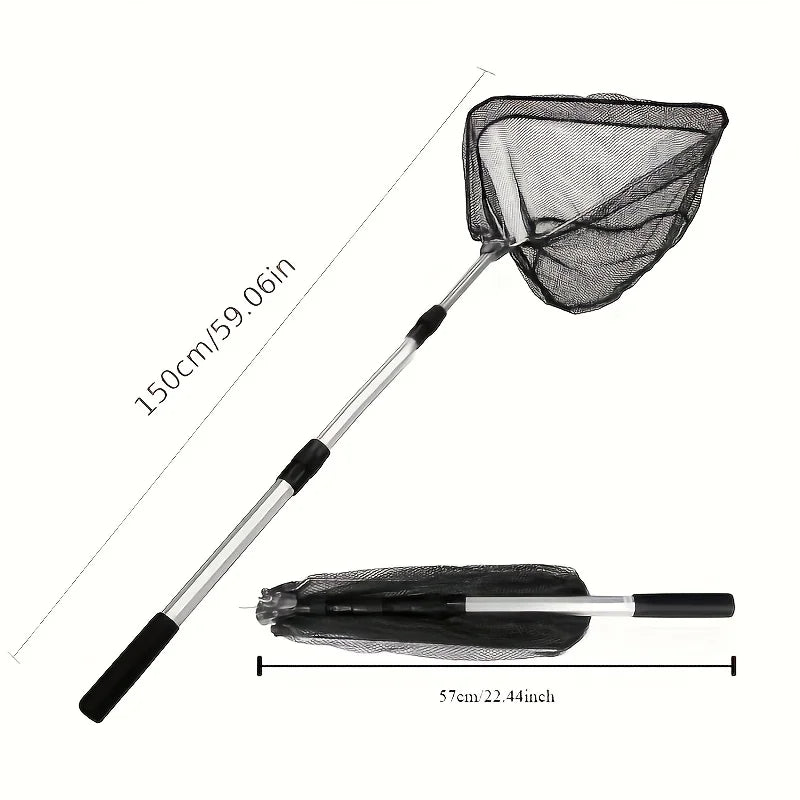 Foldable Fishing Landing Net – Ultra-Light Aluminum Alloy Telescopic Handle