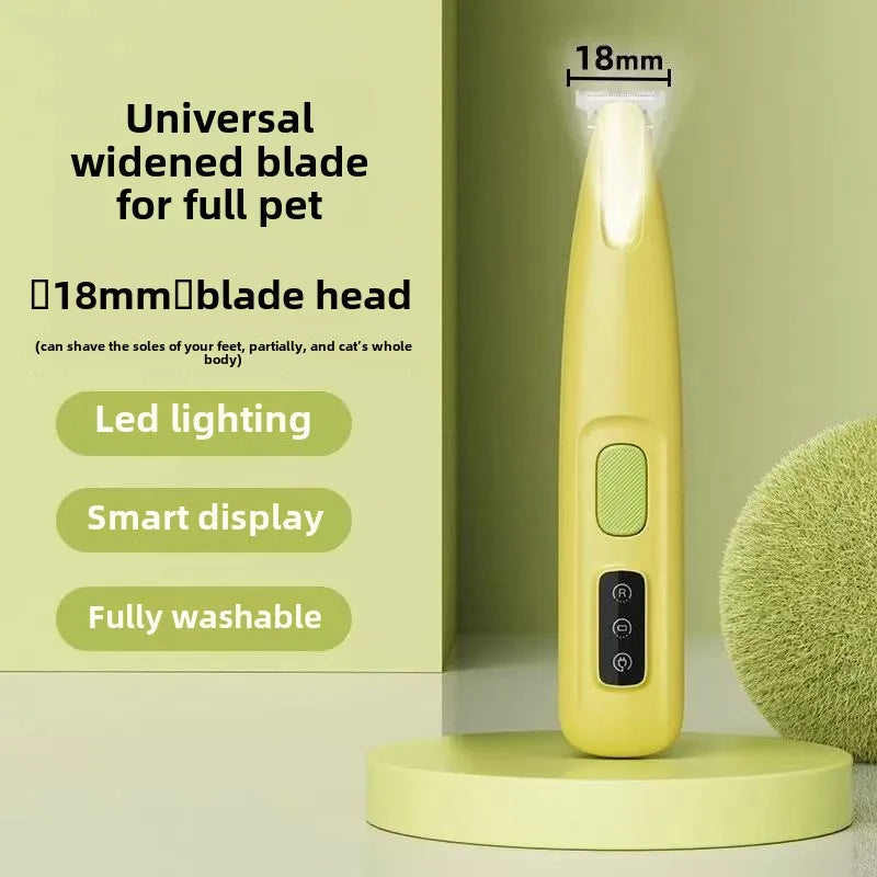 Dog Paw Trimmer with LED Light – Fully Waterproof Pet Grooming Clipper