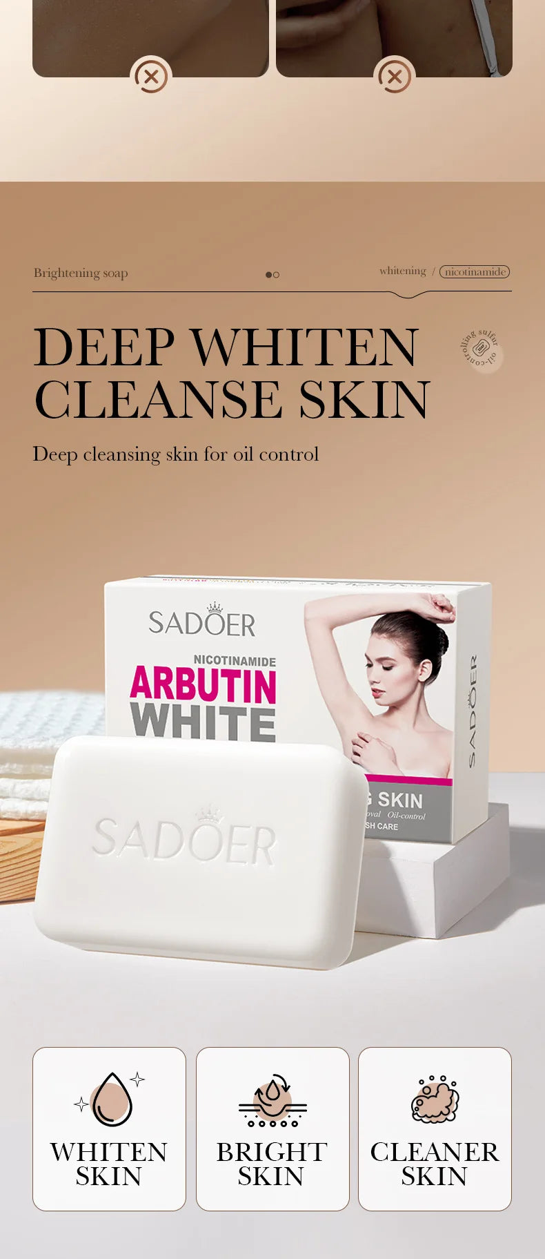 SADOER Face and Body Cleansing Soap Bar