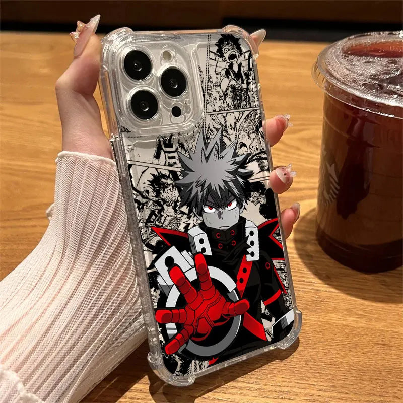 Anime Character Clear Phone Case for iPhone 7–17 Series | Anti-Drop Soft TPU Protective Cover