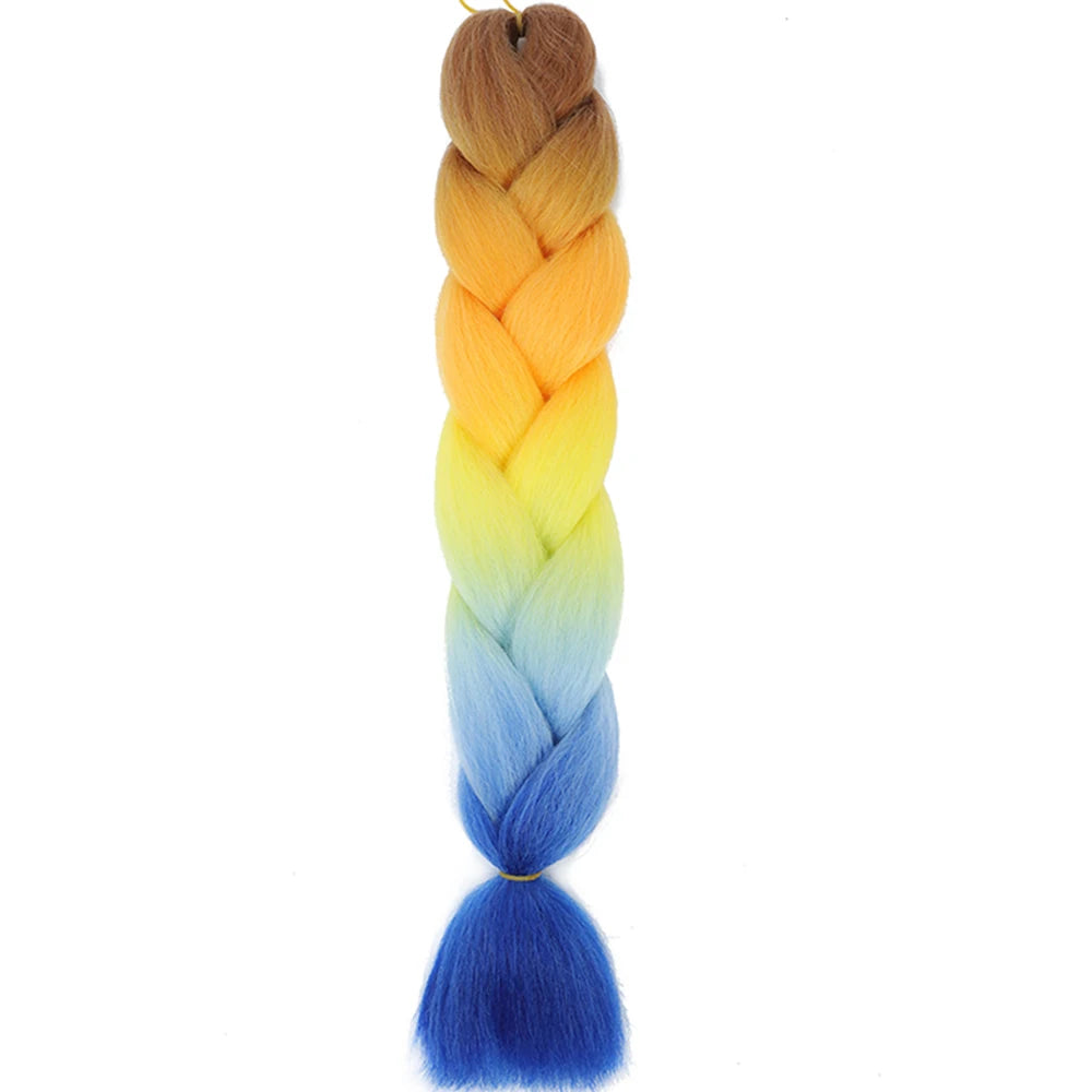 GlowStrands 24” Jumbo Braids for Kids & Adults – Ombre Kanekalon Hair Extensions, Easy Styling & Natural Feel