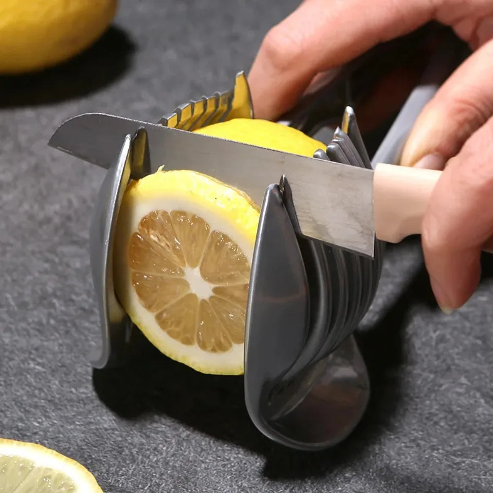 Galavilly Handheld Tomato and Lemon Slicing Guide, Fruit and Vegetable Holding Clip for Kitchen Food Prep