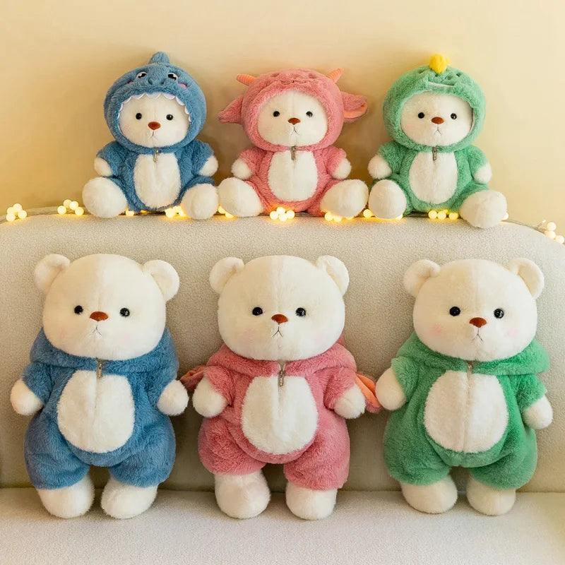 Anime Plush Toy 25/35cm – Jointed Bear, Bunny, Duck, Shark, and Pig Stuffed Animal