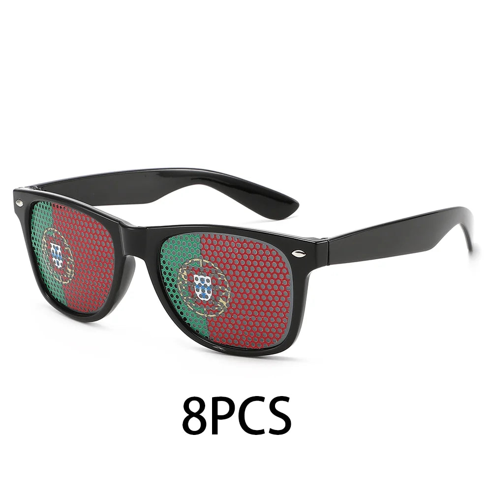 8PCS HD Vision Flag Sunglasses – Football Fan Sports Party Eyewear