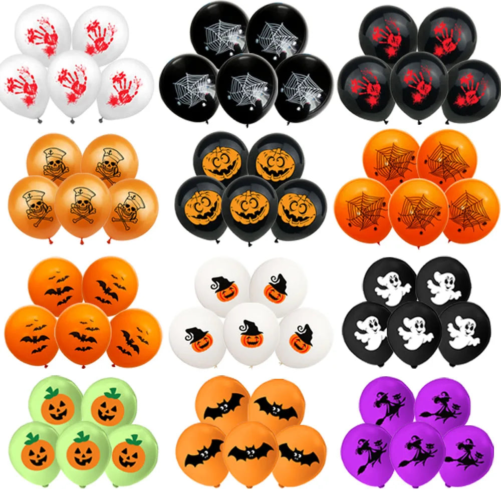 Halloween 12-Inch Latex Balloons for Spooky Party Decorations