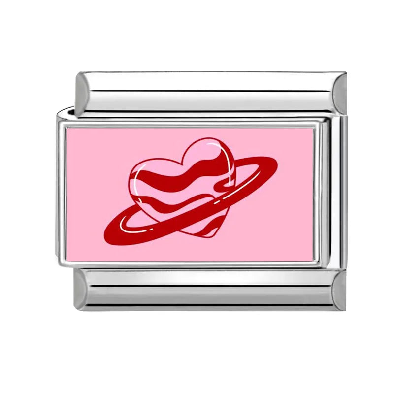 Italian Charm Links – Heart, Flower, Cat & Cherry Designs – Fits 9mm Stainless Steel Bracelets – DIY Jewelry Making Gift for Women
