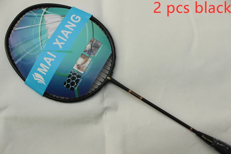 2PCS MAI XIANG Composite Carbon Badminton Rackets – Lightweight Racquets for Beginner & Training Use