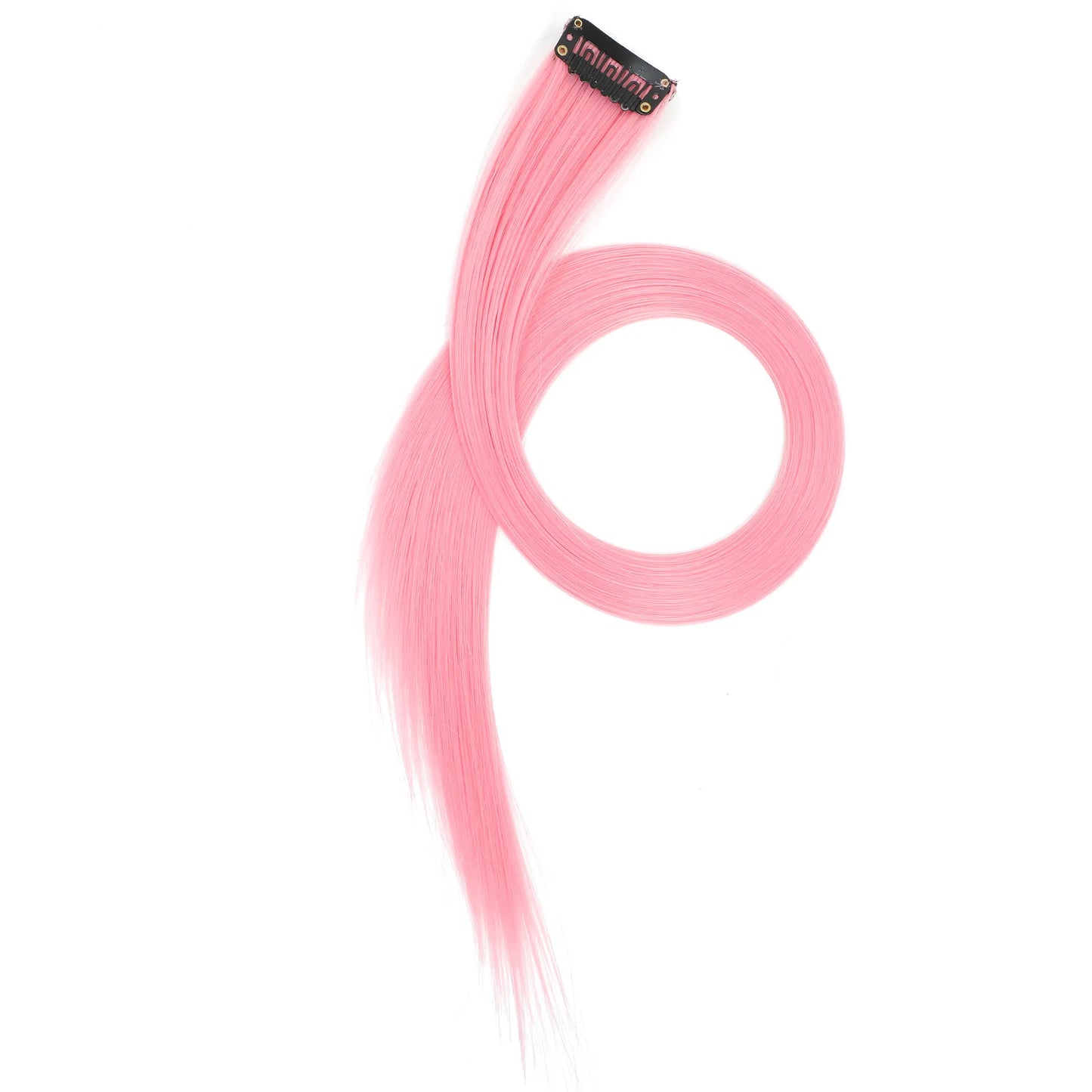 22-Inch Straight Clip-In Synthetic Hair Extensions – Colorful Highlight Hairpiece