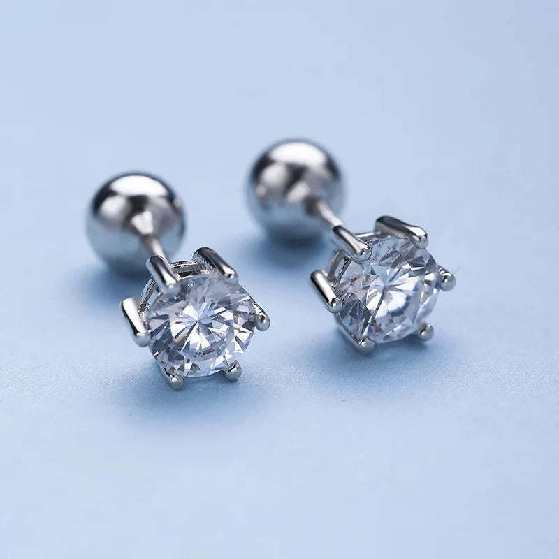Moissanite Stud Earrings – S925 Sterling Silver Unisex Studs (1–2 CT Options)