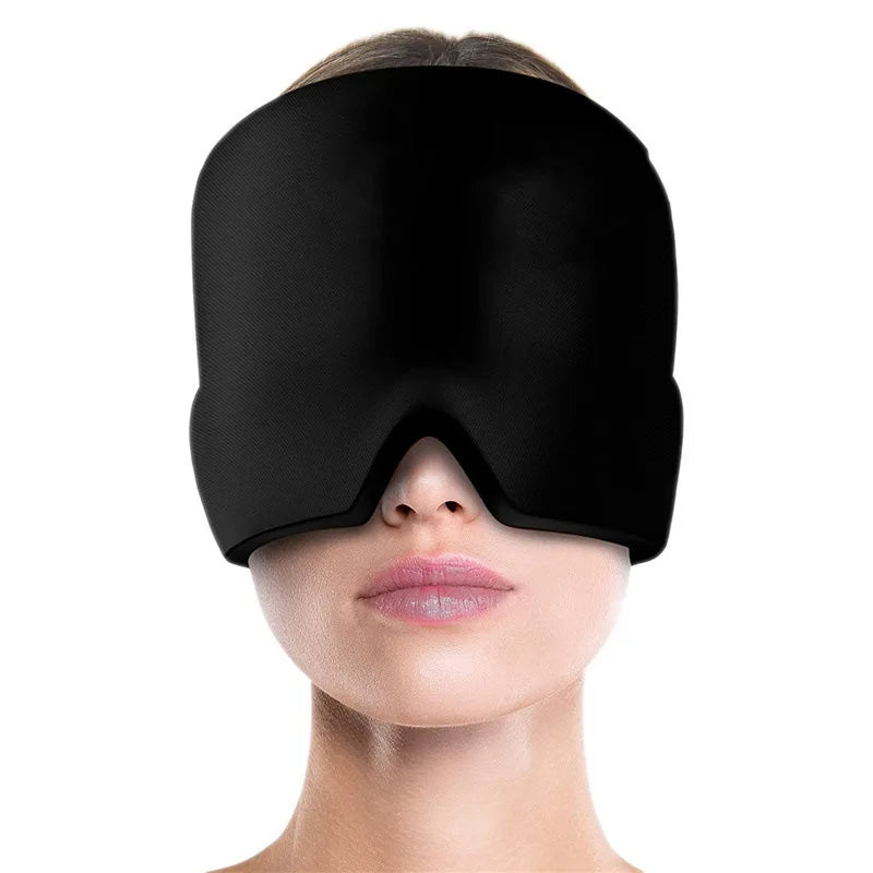 Reusable Gel Ice Therapy Cap, Cooling Head Wrap and Eye Mask for Headaches & Migraines