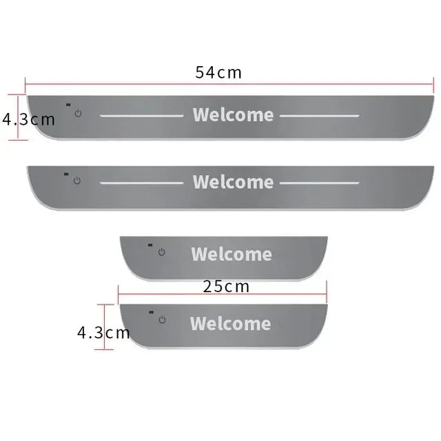 2/4PCS Car Door LED Logo Projector Lights – USB Rechargeable Wireless Welcome Courtesy Lights, Moving Illuminated Sill & Scuff Plate